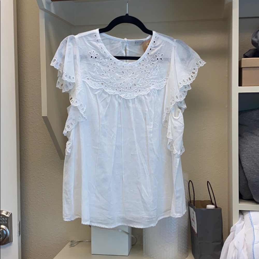 White linen top